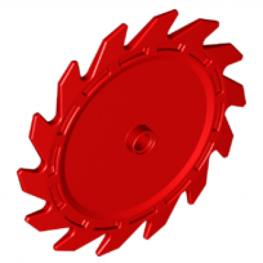 red technic circular saw blade 9 x 9 with pin hole and teeth in same direction