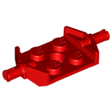 red plate modified 2 x 2 with wheels holder wide and hole