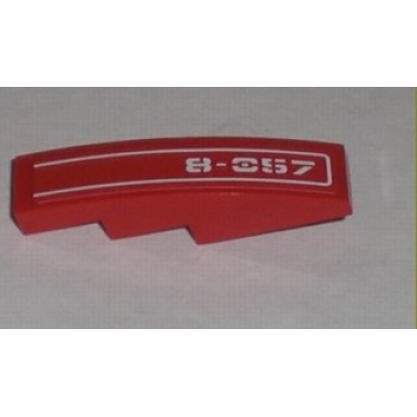 red slope curved 4 x 1 with white pinstripe and 8-057 pattern model right sticker - set 8057