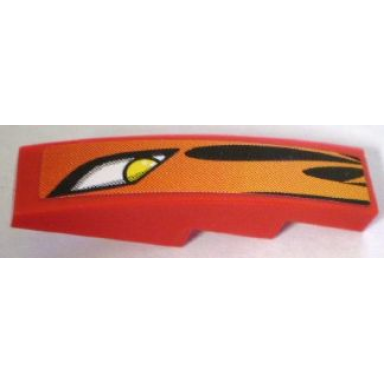 red slope curved 4 x 1 with headlight and flames pattern model right sticker - set 8898