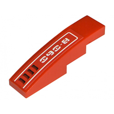 red slope curved 4 x 1 with 8-060 and vents pattern model left sticker - set 8060