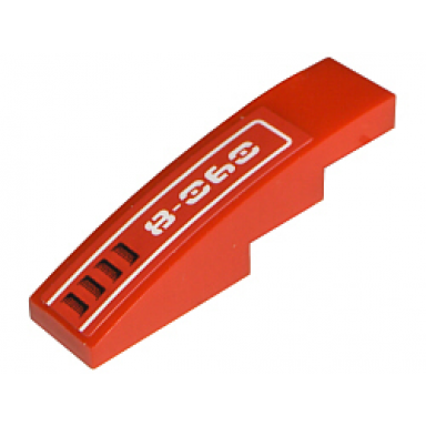 red slope curved 4 x 1 with 8-060 and vents pattern model right sticker - set 8060