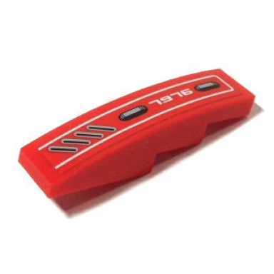 red slope curved 4 x 1 with 7976 and diagonal vent grille pattern sticker - set 7976