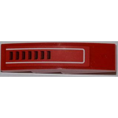 red slope curved 4 x 1 with white line and 7 vents pattern sticker - set 8077
