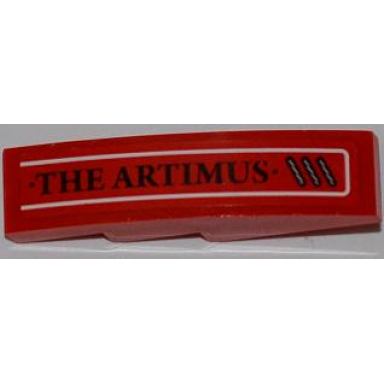 red slope curved 4 x 1 with the artimus and diagonal vent grille pattern model right sticker - set 7985