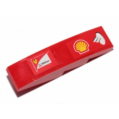 red slope curved 4 x 1 with shell and scuderia ferrari logos pattern model left side stickers - set 30190