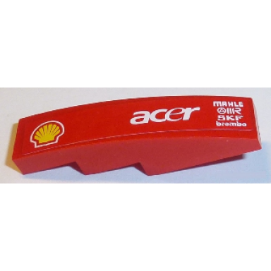 red slope curved 4 x 1 with shell logo acer mahle omr skf and brembo pattern model left side sticker - sets 8168 8185