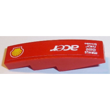 red slope curved 4 x 1 with shell logo acer mahle omr skf and brembo pattern model right side sticker - sets 8168 8185