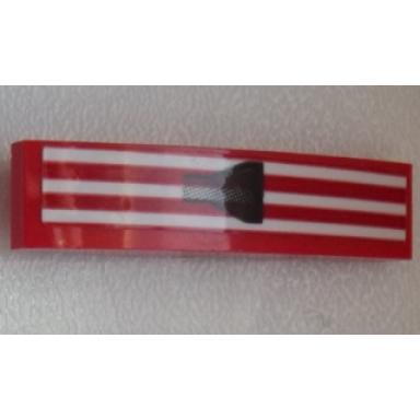 red slope curved 4 x 1 with 3 white stripes and black air outlet pattern model right side sticker - set 75876