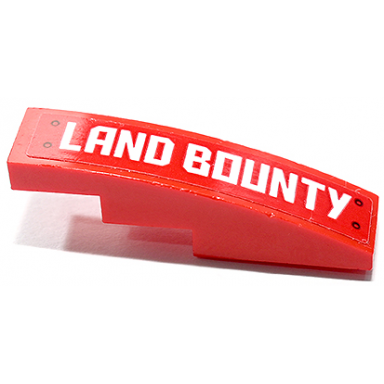 red slope curved 4 x 1 with white land bounty pattern model right side sticker - set 70677