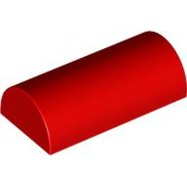red slope curved 2 x 4 double with groove