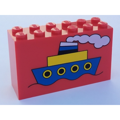 red brick 2 x 6 x 3 with boat pattern