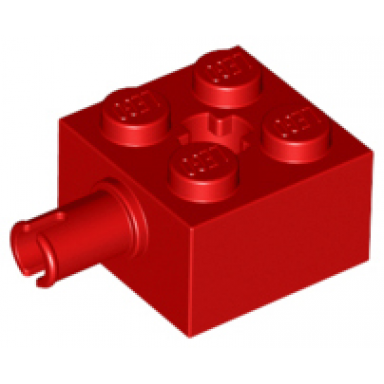 red brick modified 2 x 2 with pin and axle hole