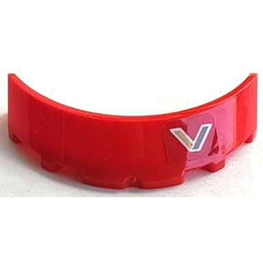 red windscreen 3 x 6 x 1 curved with tan and dark tan sw baze malbus capital letter v logo pattern sticker - set 75525