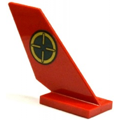 red tail shuttle with gold and dark green target pattern on right side sticker - set 70735