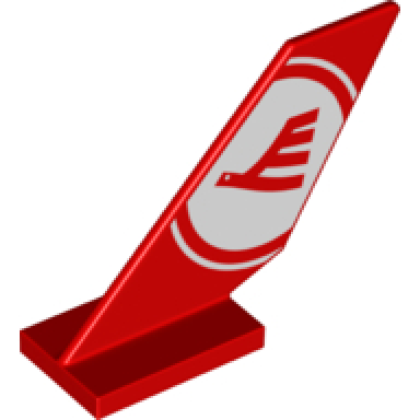 red tail shuttle with red airline bird on white circle background pattern on both sides