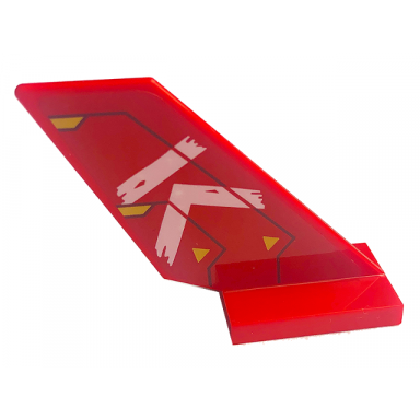 red tail shuttle with gold triangles dark red lines and white letter k pattern on both sides stickers - set 71773