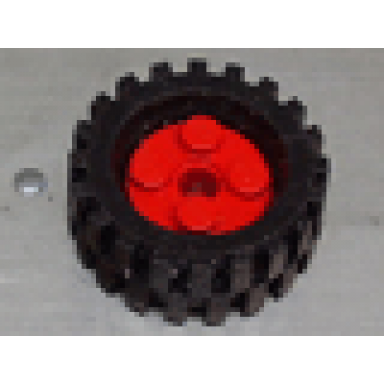 red wheel freestyle with black tire 30 x 10.5 with offset tread 6248 2346