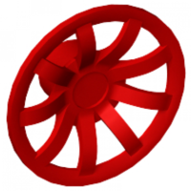 red wheel cover 9 spoke - 24mm d - for wheels 55982 and 56145