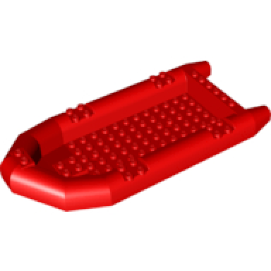 red boat rubber raft large