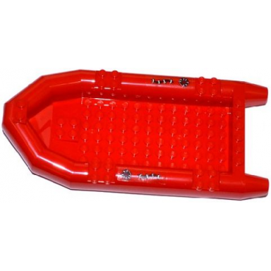 red boat rubber raft large with 2 patches and stitches pattern on both sides stickers - set 60068