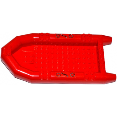 red boat rubber raft large with 3 patches and stitches pattern on both sides stickers - set 60129