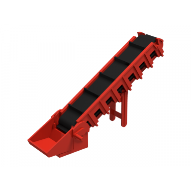 red conveyor belt inclined