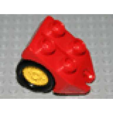 red duplo wheel double assembly with 4 studs and hitch