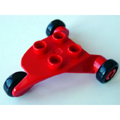 duplo airplane landing gear with 3 black wheels