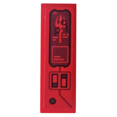 red tile 1 x 3 with control panel trident and switches pattern sticker - set 76095