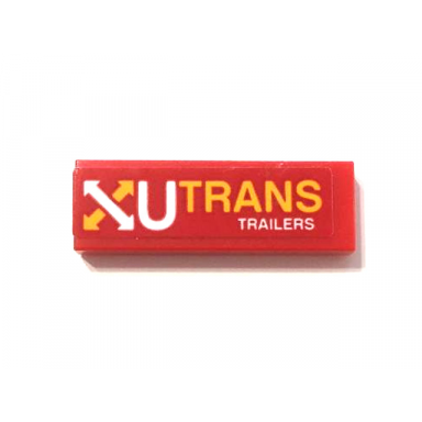 red tile 1 x 3 with utrans trailers pattern sticker - set 60145