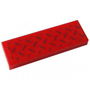 red tile 1 x 3 with tread plate pattern sticker - set 76166