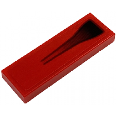 red tile 1 x 3 with black and dark red air vent pattern sticker - set 76934