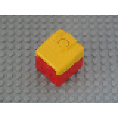 red duplo train locomotive cabin nose with yellow top