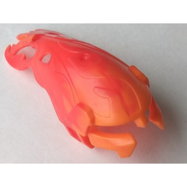 red bionicle mask berix with marbled orange pattern