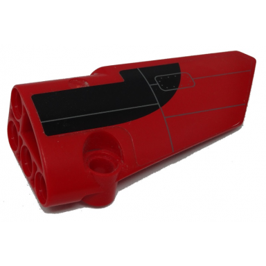 red technic panel fairing 4 small smooth long side b with light bluish gray lines and black pattern sticker - set 9394