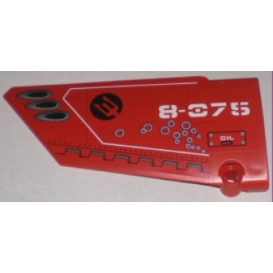 red technic panel fairing 17 large smooth side a with neptune carrier pattern sticker - set 8075