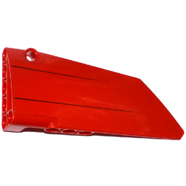 red technic panel fairing 17 large smooth side a with 2 black lines pattern sticker - set 8070