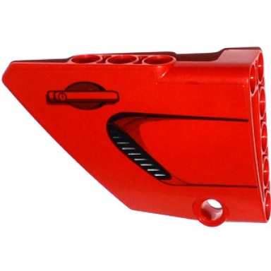 red technic panel fairing 13 large short smooth side a with air intake and door handle pattern sticker - set 8070