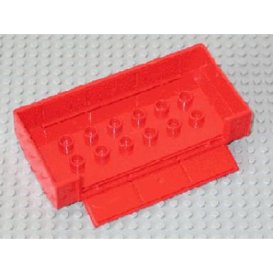 red duplo wagon body large with 2 x 6 studs and two side hatches