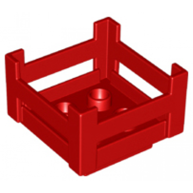 red duplo container wooden-style crate