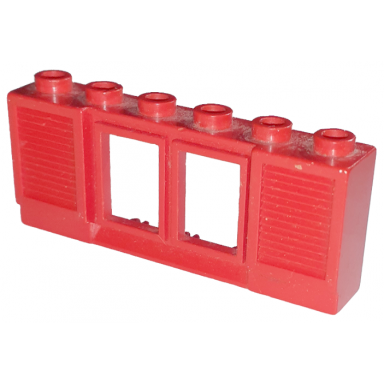 red window 1 x 6 x 2 with shutters