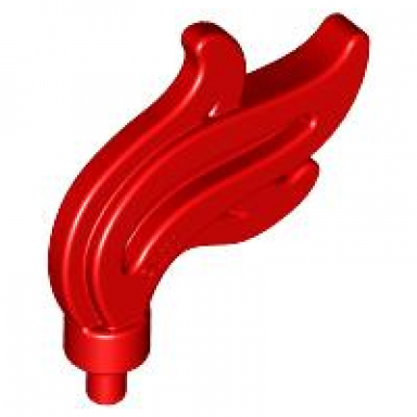 red minifigure plume feather triple compact flame water with small pin