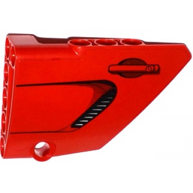 red technic panel fairing 14 large short smooth side b with air intake and door handle pattern sticker - set 8070