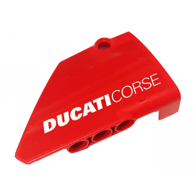 red technic panel fairing 14 large short smooth side b with white ducaticorse pattern sticker - set 42107