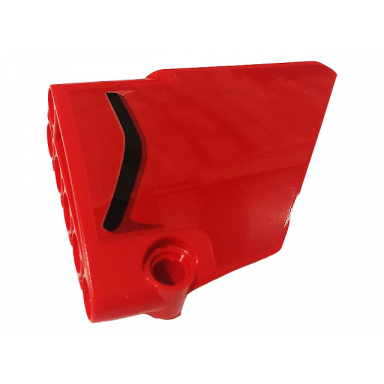 red technic panel fairing 14 large short smooth side b with black air intake pattern sticker - set 42107