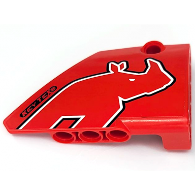 red technic panel fairing 14 large short smooth side b with rhino head outline key texs on black background pattern sticker - sets 8041 42041