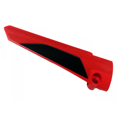 red technic panel fairing 5 long smooth side a with black stripe pattern sticker - set 42107