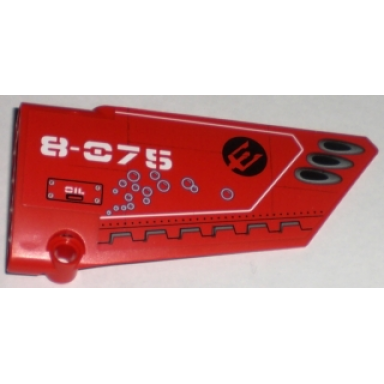 red technic panel fairing 18 large smooth side b with neptune carrier pattern sticker - set 8075