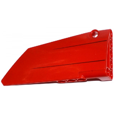 red technic panel fairing 18 large smooth side b with 2 black lines pattern sticker - set 8070